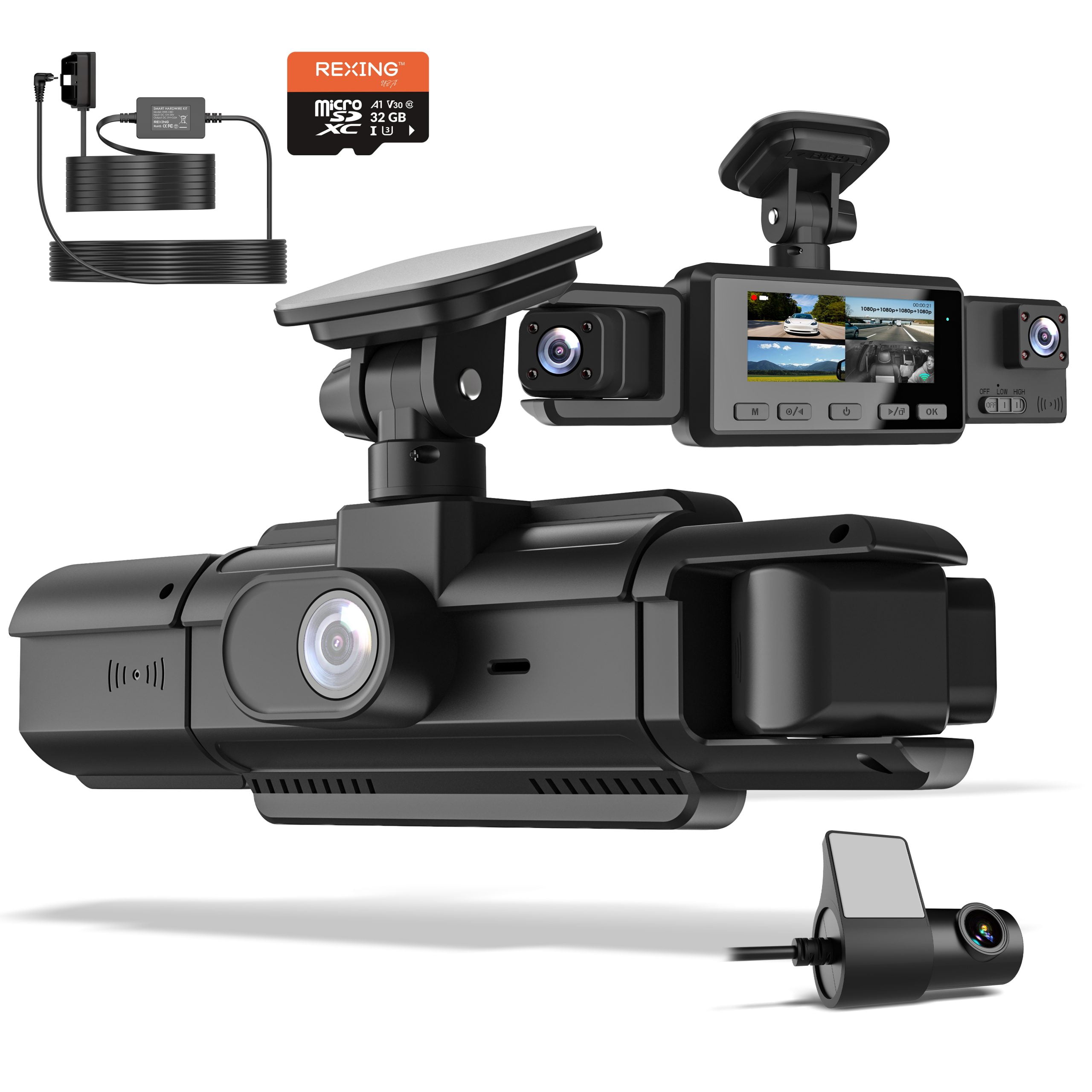 Rexing 4Channel Dash Cam with BuiltIn Motion Sensor, App C