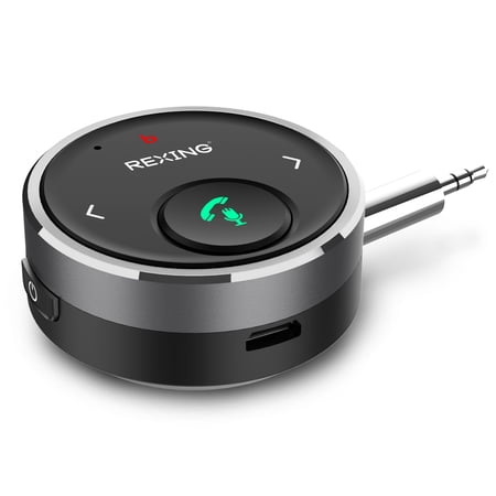 Rexing AUXB0 Mini Portable 5.1 Bluetooth Transmitter, Built-in Battery, Bass Booster, Microphone