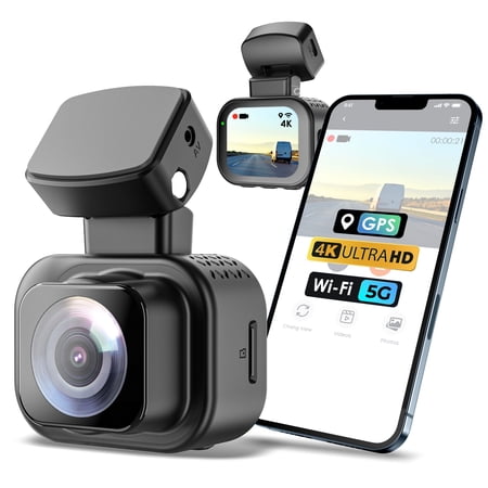 Rexing C1 Plus 4K UHD Dash Cam with Wi-Fi & GPS, 170° Wide Angle, WDR, Parking Mode, 32GB Card
