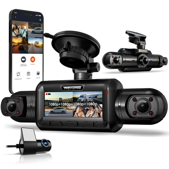 Rexing L4 4 Channel Dash Cam 1080p All Around with Wi-Fi & GPS