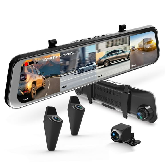 Rexing M2-4 4-Channel Mirror Dash Cam 1080p All Around with GPS