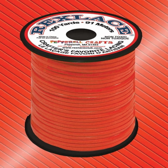 Rexlace Plastic Lacing .0938"X100yd-Neon Orange, Pk 3, Pepperell