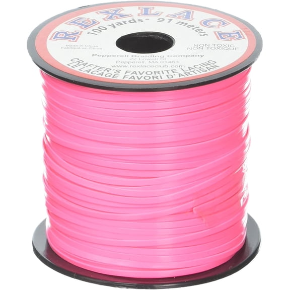 Rexlace Plastic Lacing .0938"X100yd-Neon Pink