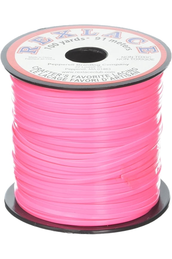 Rexlace Plastic Lacing .0938"X100yd-Neon Pink