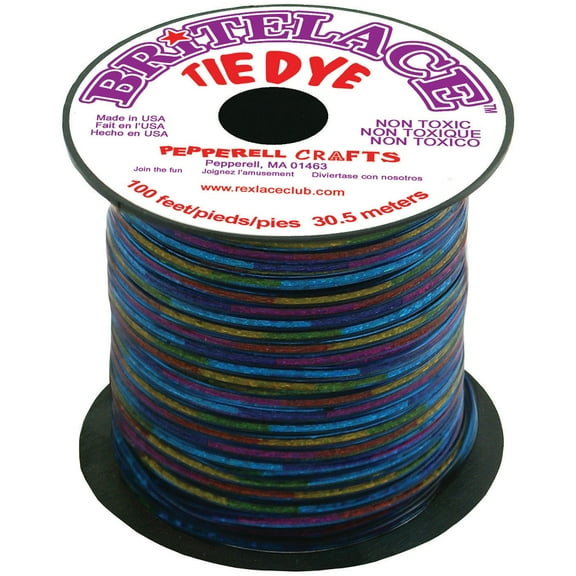 Pepperell RBS5010 Tie Dye Rexlace Plastic Lacing, 0.0938" by 33 yd, Blue