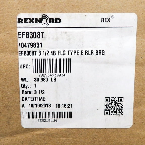Rexnord 3-1/2" Flange Blocks PT Select Spherical Roller Bearing EFB308T