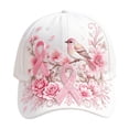 thumbnail image 1 of Rexolia Adjustable Breast Cancer Awareness Baseball Cap for Women and Men Embroidered Bird and Floral Pattern Structured Hat G One Size, 1 of 5