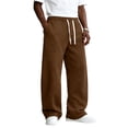 thumbnail image 1 of Rexolia Men's Baggy Sweatpants Blend Brushed Fleece Wide Leg Drawstring Pockets Gym Jogging Coffee 2XL, 1 of 8