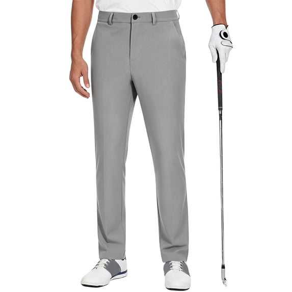 Rexolia Men's Slim Fit Tapered Golf Pants Stretch Lightweight Moisture Wicking Casual Work Gray XL