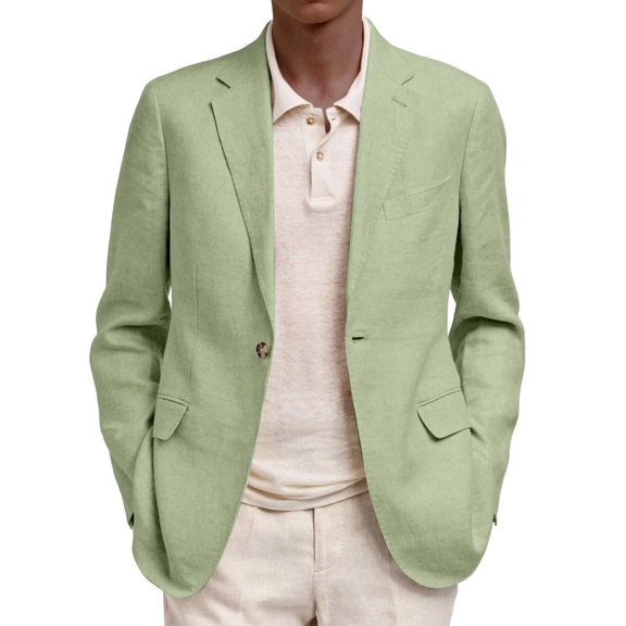 Rexolia Men’s Sport Coat Slim Fit One Button Notch Lapel Lightweight Blazer Casual Business Mint Green M