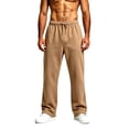 thumbnail image 1 of Rexolia Men's Sweatpants Straight Leg Open Bottom Soft Stretch Drawstring Waist Athletic Casual Camel XL, 1 of 4
