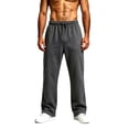 thumbnail image 1 of Rexolia Men's Sweatpants Straight Leg Open Bottom Soft Stretch Drawstring Waist Athletic Casual Dark Gray L, 1 of 4