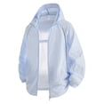 thumbnail image 1 of Rexolia Men’s UPF 50 Full Zip Hoodie Jacket Lightweight Sun Protection Fishing Hiking Performance Light Blue XL, 1 of 4