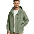 thumbnail image 1 of Rexolia Men’s Waterproof Rain Jacket Hooded Lightweight Breathable Packable Outdoor Hiking Green L, 1 of 6