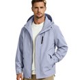 thumbnail image 1 of Rexolia Men’s Waterproof Rain Jacket Hooded Lightweight Breathable Packable Outdoor Hiking Light Blue 3XL, 1 of 6