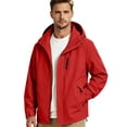 thumbnail image 1 of Rexolia Men’s Waterproof Rain Jacket Hooded Lightweight Breathable Packable Outdoor Hiking Red 2XL, 1 of 6