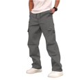 thumbnail image 1 of Rexolia Mens Cargo Pants Breathable Multi Pocket Work Pants Elastic Waist Straight Leg Casual Outdoor Utility Daily Dark Gray 2XL, 1 of 6
