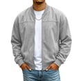 thumbnail image 1 of Rexolia Mens Cotton Jacket Lightweight Full Zip Windproof Stand Collar with Pockets Outdoor Hiking Fall Light Gray S, 1 of 7