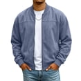 thumbnail image 1 of Rexolia Mens Cotton Jacket Lightweight Full Zip Windproof Stand Collar with Pockets Outdoor Hiking Fall Navy 2XL, 1 of 7