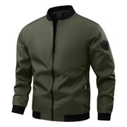 Rexolia Mens Flight Jacket Bomber Lightweight Windproof Zip Front Ribbed Cuffs Casual Spring Fall Streetwear Army Green XL