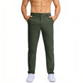 thumbnail image 1 of Rexolia Mens Golf Pants Stretch Quick Dry Lightweight Slim Fit Casual Work Trousers Army Green L, 1 of 3