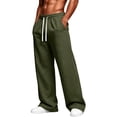 thumbnail image 1 of Rexolia Mens Heavyweight Sweatpants Loose Fit Joggers with Pockets Drawstring Athletic Casual Lounge Gym Outdoor Army Green L, 1 of 6