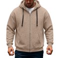 thumbnail image 1 of Rexolia Mens Oversized Zip Up Hoodie Brushed Fleece Heavyweight Full Zip Sweatshirt with Pockets Fall Winte Complexion 3XL, 1 of 3