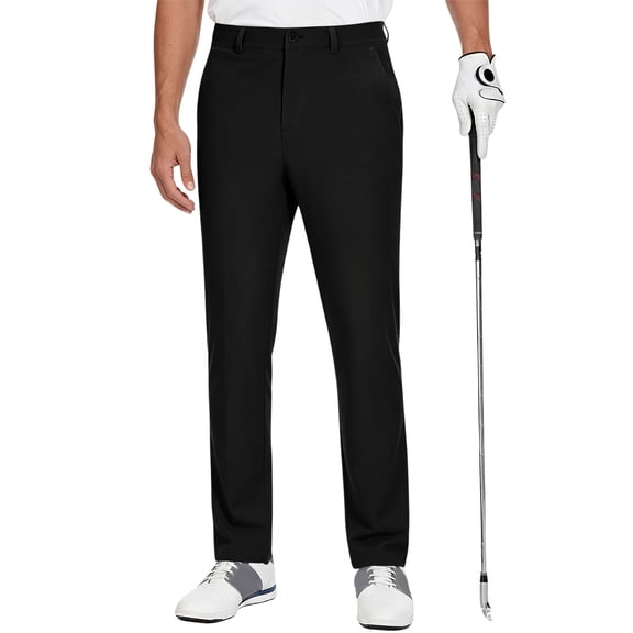 Rexolia Mens Quick Dry Golf Pants Stretch Lightweight Wrinkle Free Business Casual Black 3XL