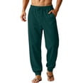 thumbnail image 1 of Rexolia Mens Relaxed Cuffed Jogger Sweatpants Drawstring Elastic Waist Side Pockets Casual Army Green L, 1 of 5
