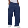 thumbnail image 1 of Rexolia Mens Relaxed Uncuffed Sweatpants Baggy Fit Drawstring Elastic Waist Side Pockets Dark Blue 3XL, 1 of 6