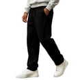 thumbnail image 1 of Rexolia Mens Stretch Straight Sweatpants 2 Zip Pockets Elastic Drawstring Waist Lightweight Black L, 1 of 5