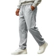 thumbnail image 1 of Rexolia Mens Stretch Straight Sweatpants 2 Zip Pockets Elastic Drawstring Waist Lightweight Gray M, 1 of 5