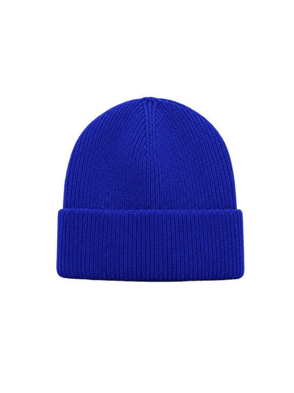 Unisex Knit Cuffed Beanie Double Layer Soft Warm Watch Cap Outdoor Sports Hiking Skiing Blue One Size