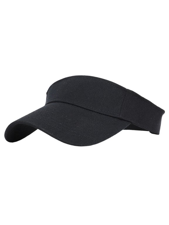 Unisex Sports Sun Visor Hat Lightweight Breathable Quick Dry UPF 50 Golf Tennis Black One Size
