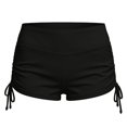thumbnail image 1 of Rexolia Women's High Waist Swim Shorts Ruched Side Tummy Control Yoga Beach Workout Black L, 1 of 5