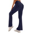 thumbnail image 1 of Rexolia Women’s High Waisted Flare Leggings with 4 Pockets Cargo Bootcut Pants Navy M, 1 of 5