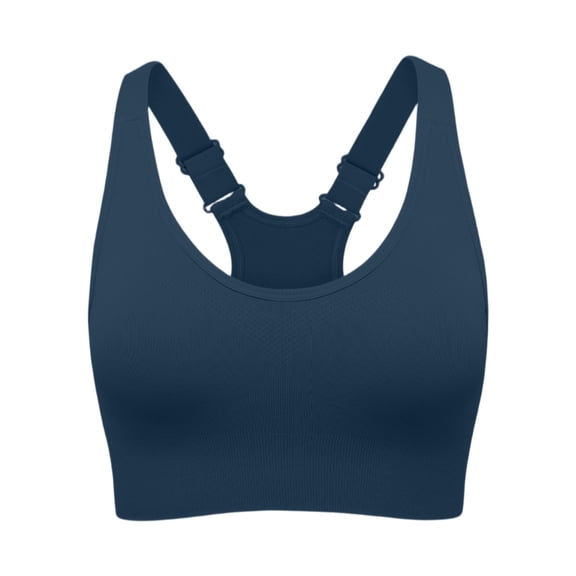 Rexolia Women's Supportive Racerback Sports Bra Adjustable Straps Running Blue 38