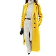 thumbnail image 1 of Rexolia Women's Wool Blend Coat Long Sleeve Notch Lapel Long Trench Fall Winter Office Yellow Women, 1 of 7