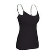 thumbnail image 1 of Rexolia Womens Camisole Tank Top with Built in Bra Padded Support Adjustable Spaghetti Straps Stretch Base Layer Plus Size Black L, 1 of 8