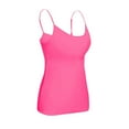 thumbnail image 1 of Rexolia Womens Camisole Tank Top with Built in Bra Padded Support Adjustable Spaghetti Straps Stretch Base Layer Plus Size Hot Pink 5XL, 1 of 9