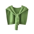 thumbnail image 1 of Rexolia Womens Lightweight Knit Shoulder Wrap Sweater Ice Silk Feel Draped Shawl Tie Front Outer Layer Casual Minimal Style Army Green One Size, 1 of 2