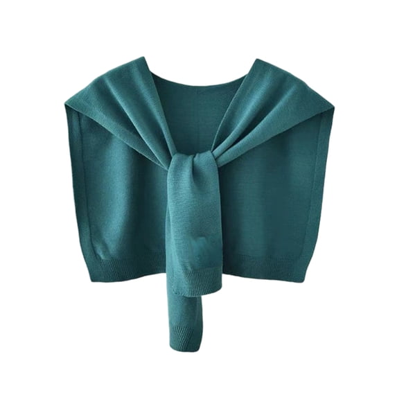 Rexolia Womens Lightweight Knit Shoulder Wrap Sweater Ice Silk Feel Draped Shawl Tie Front Outer Layer Casual Minimal Style Turquoise One Size