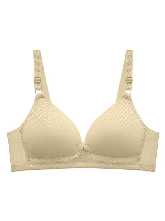 Womens Maternity Nursing Bra Seamless Wirefree Feeding Bra with Drop Down Cups Adjustable Straps Light Support Beige 36