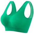 thumbnail image 1 of Rexolia Womens Plus Size Sports Bra Seamless Racerback Yoga Running Fitness Tank Top Wireless Support Crop Activewear Green 4XL, 1 of 3
