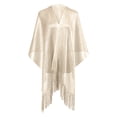 thumbnail image 1 of Rexolia Womens Solid Shawl Wrap Open Front Poncho Style Flat Scarf with Fringe Lightweight Drape Layer for Casual Daily Use Beige One Size, 1 of 2