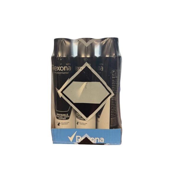 Rexona Men Invisible On Black + White Clothes Deodorant Spray 0% Alcohol 6 Pks