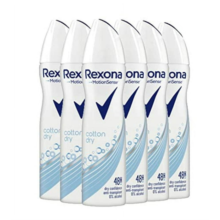 Rexona Women Cotton Dry Antitranspirant Antiperspirant Spray Deodorant  200ml (Pack of 6)