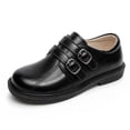 thumbnail image 1 of Rexoro Girls School Loafers Premium PU Leather Double Buckle Wedding Flats Dress, 1 of 7