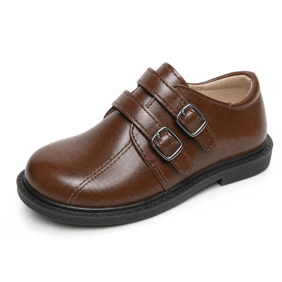 Rexoro Girls School Loafers Premium PU Leather Double Buckle Wedding Flats Dress