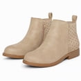 thumbnail image 1 of Rexoro Girls Ankle Boots Star Perforated Round Toe Low Heel Short Booties with Side Zipper for Toddler Little Kid Big Kid School Daily Wear, 1 of 7